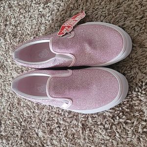 Brand new pink sparkly vans, size 6